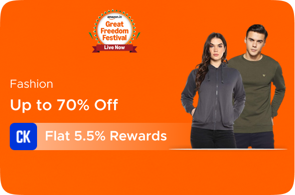 Amazon: Up to 70% Off on Fashion + Flat 5.5% Rewards